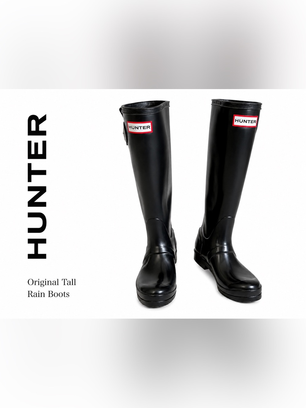 Hunter Original Tall Rain Boots Black Waterproof Wellies Women’s US 5 EU 37